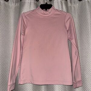 Nike Fit Dry pink embroidered logo women's mock neck top